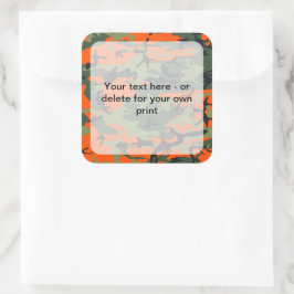 Adesivo Quadrado Camuflagem Laranja e Verde, Militar, Exército