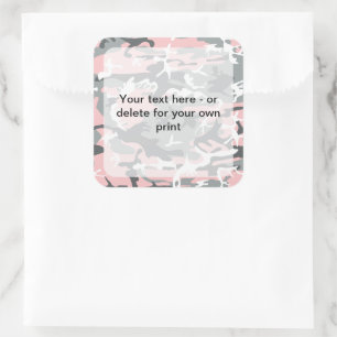 Adesivo Quadrado Camuflagem rosa e Cinza, Militar, Exército