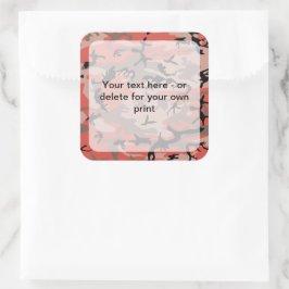 Adesivo Quadrado Camuflagem Vermelha e Marrom, Militar, Exército