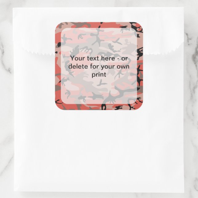 Adesivo Quadrado Camuflagem Vermelha e Marrom, Militar, Exército (Bolsa)