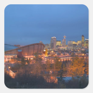 Adesivo Quadrado Canadá, Alberta, Calgary: Paisagem Urbana a partir