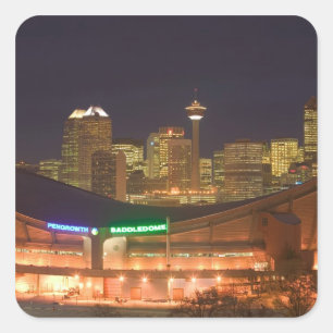 Adesivo Quadrado Canadá, Alberta, Calgary: Paisagem Urbana da
