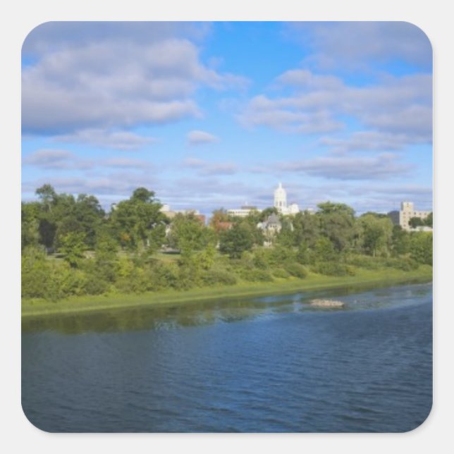 Adesivo Quadrado Canadá, New Brunswick, Fredericton, vista de Cidad (Frente)