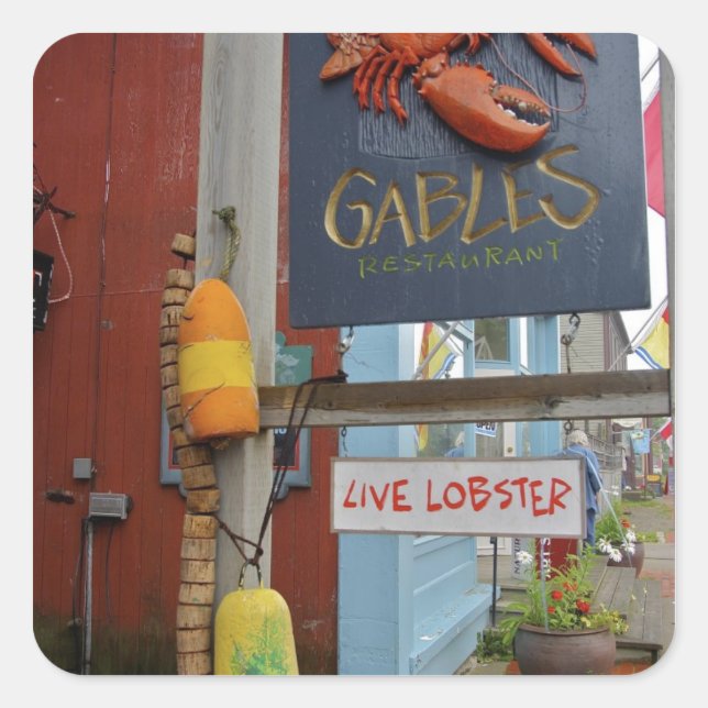 Adesivo Quadrado Canadá, New Brunswick, Rua Andrews. Colorido (Frente)