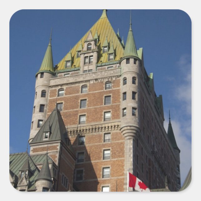 Adesivo Quadrado Canadá, Quebec, Cidade de Quebec. Fairmont Chateau (Frente)
