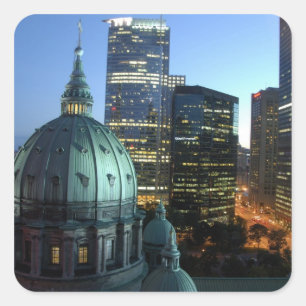 Adesivo Quadrado Canadá, Quebec, Montreal. Centro de Montreal,