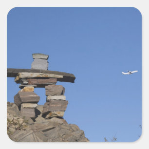 Adesivo Quadrado Canadá, Terra Nova, St. John's. Inukshuk (para