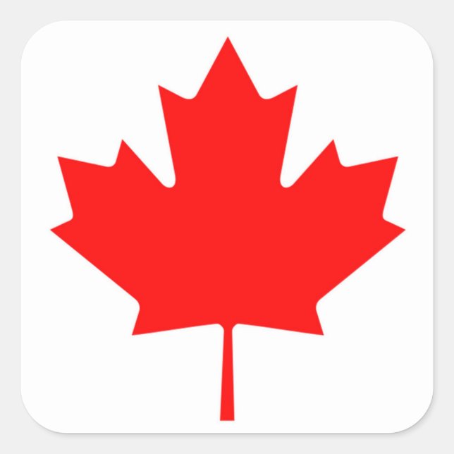 Adesivo Quadrado canadense Flag of Canada Red Maple Leaf Stickers (Frente)