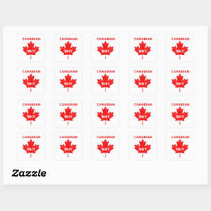 Adesivo Quadrado Canadiano Eh? Folha de Maple