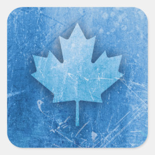 Adesivo Quadrado Canadiano Mapeador Folha de Gelo com Gráfico Azul
