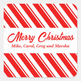 Adesivo Quadrado Canas Vermelhas E Doces Brancos, Banhadas, Natal P