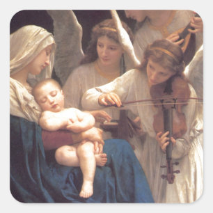 Adesivo Quadrado Canção dos Anjos - William-Adolphe Bouguereau