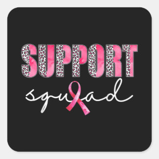 Adesivo Quadrado Cancer A do Guerreiro Rosa-Rosa-Leopardo de Suport