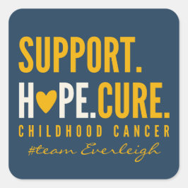 Adesivo Quadrado cancer de infância Suporte personalizado