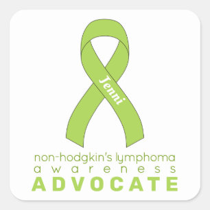 Adesivo Quadrado Cancer de Linfoma Não Hodgkin Advocate Branco