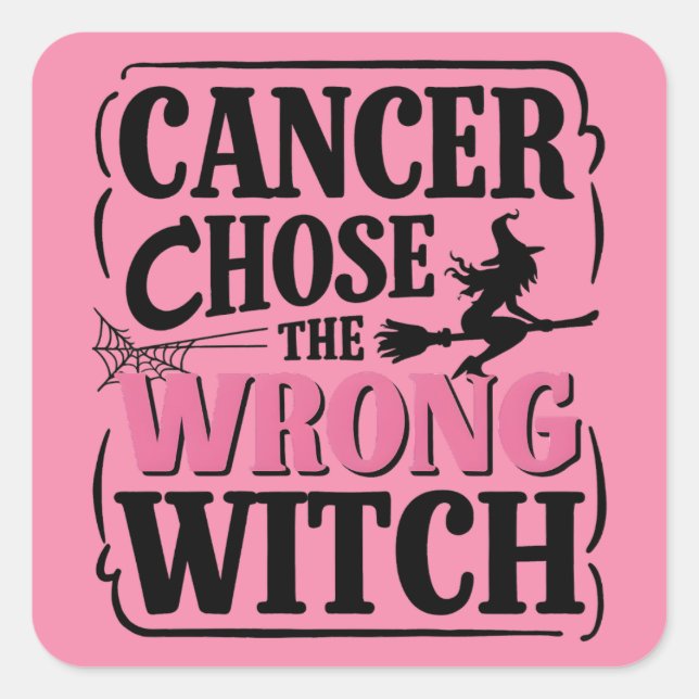 Adesivo Quadrado Cancer escolheu a consciência errada do Dia das Br (Frente)