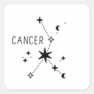 Adesivo Quadrado Cancer Zodiac Constellation Minimalist Art