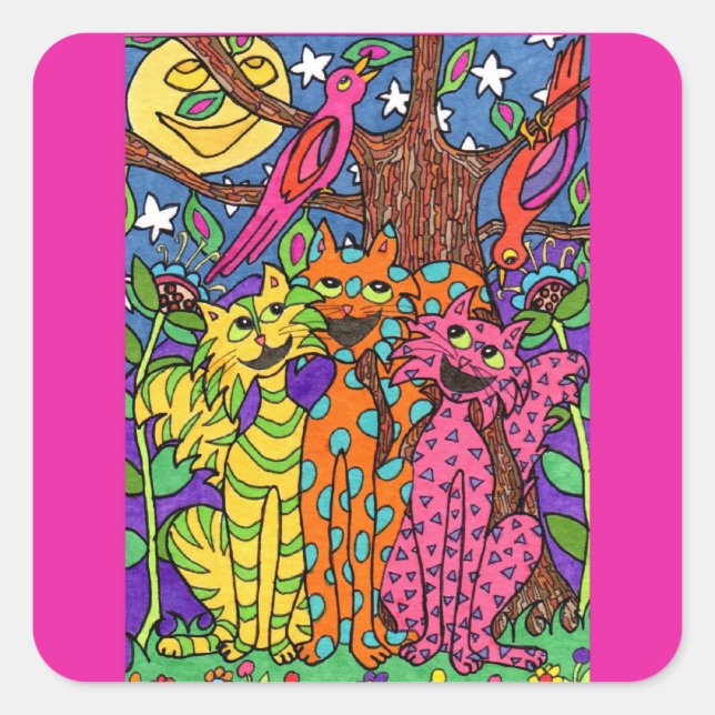 Adesivo Quadrado Canções Noturnas (Frente)