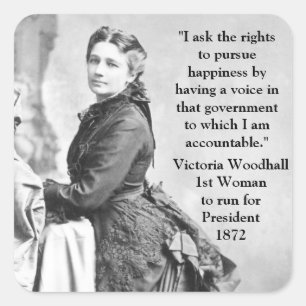 Adesivo Quadrado candidato Presidencial a Mulher Vitória Woodhull 