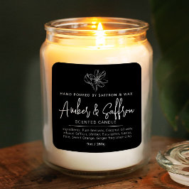 Adesivo Quadrado Candle saffron amber simple ingredient black