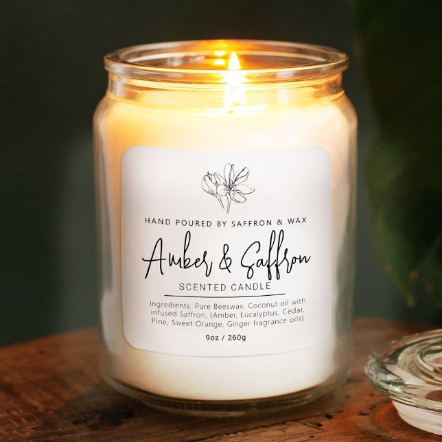 Adesivo Quadrado Candle saffron and amber simple ingredient (Criador carregado)