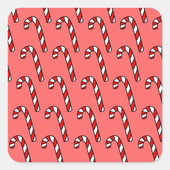 Adesivo Quadrado Candy Canes (Frente)