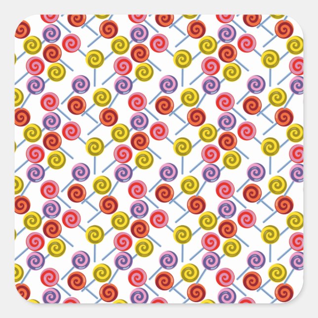 Adesivo Quadrado Candy pattern | Lollies pattern | lollipop 2 (Frente)