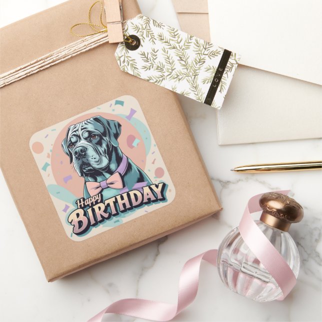 Adesivo Quadrado Cane corso Dog Colorido (Presentear)