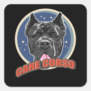 Adesivo Quadrado Cane Corso Italiano Dog Cane Corsos