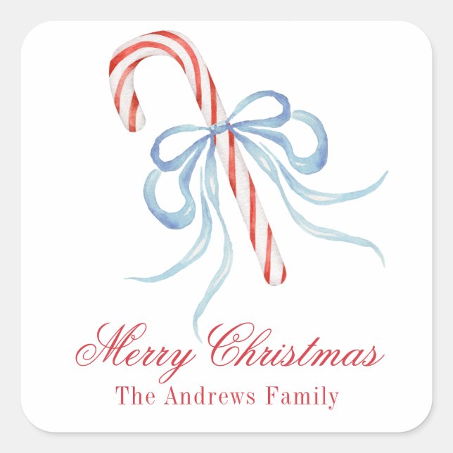 Adesivo Quadrado Caneta de Arco de Aquarela (Frente)