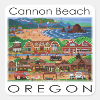 Adesivo Quadrado Cannon Beach ~ Oregon