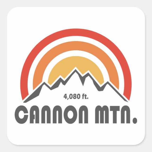 Adesivo Quadrado Cannon Mountain New Hampshire (Frente)