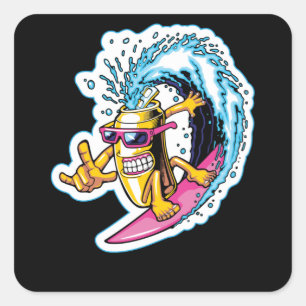 Adesivo Quadrado Cans Surfing