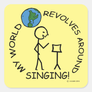 Adesivo Quadrado Cantando - O Mundo Revola-se em Torno do Sticker Q