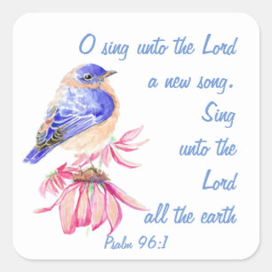 Adesivo Quadrado Cante uma canção nova ao senhor, à escritura & 