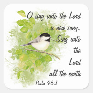 Adesivo Quadrado Cante uma canção nova ao senhor, à escritura & 