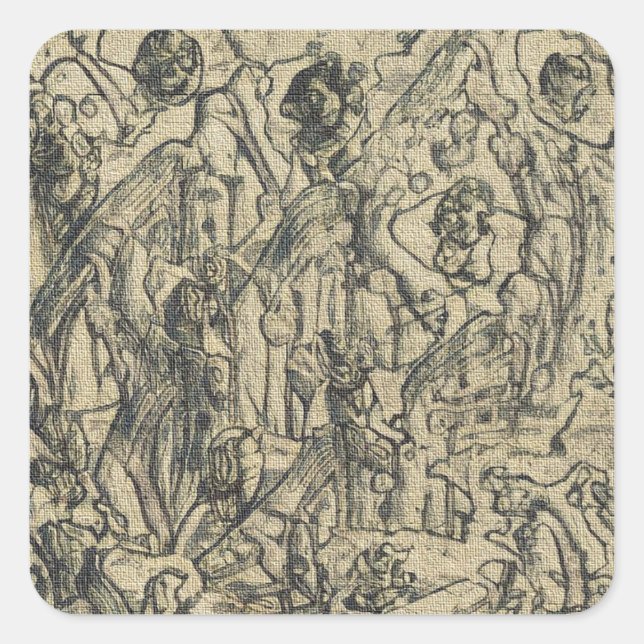 Adesivo Quadrado Canvas abstrato (Frente)