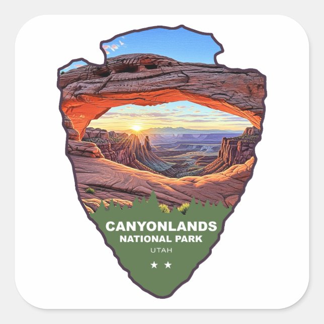 Adesivo Quadrado Canyonlands National Park Mesa Arch Arrowhead (Frente)