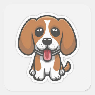 Adesivo Quadrado Cão-beagle