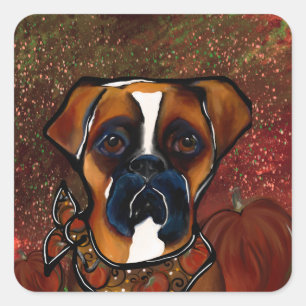 Adesivo Quadrado Cão Boxer