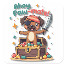 Cão-Boxer Pirata de Kawaii
