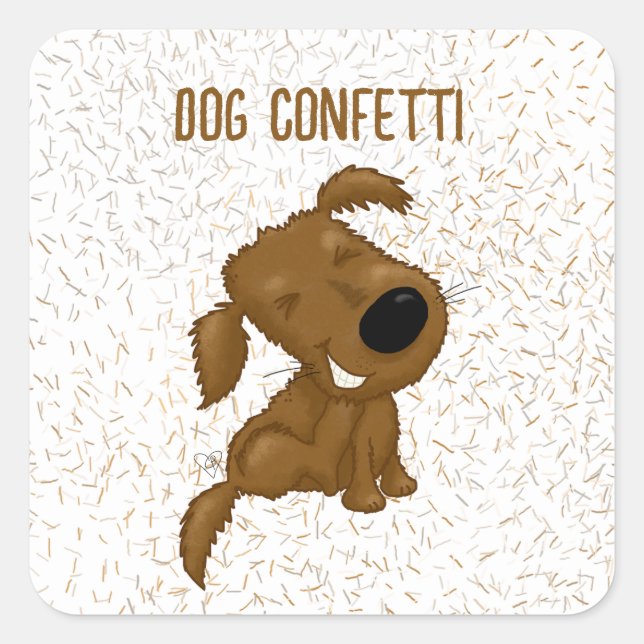 Adesivo Quadrado Cão Confetti Shedch Cão (Frente)