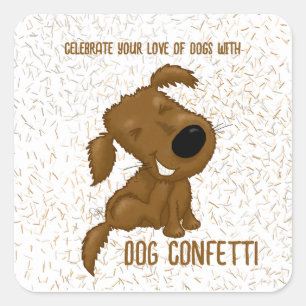 Adesivo Quadrado Cão Confetti Shedch Cão