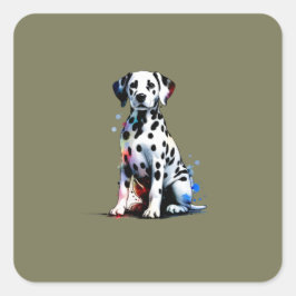 Adesivo Quadrado Cão Dalmático