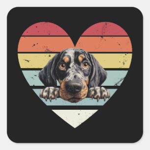 Adesivo Quadrado Cão de Conhound Bluetick
