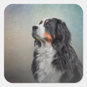 Adesivo Quadrado Cão de montanha de Bernese