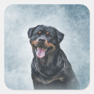 Adesivo Quadrado Cão de Rottweiler
