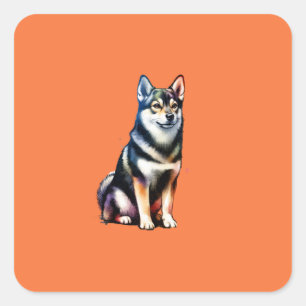 Adesivo Quadrado Cão de Vallhund Sueco