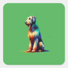Adesivo Quadrado Cão de Wolfhound Irlandês