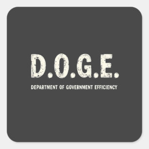 Adesivo Quadrado Cão Do Departamento De Eficiência Do Governo